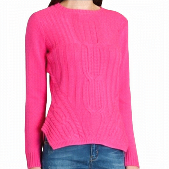 Ted Baker Sweaters - Ted Baker Daisuma Cable Knit Sweater Hot Pink Size 2